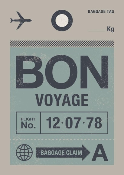 Classic Leaving Card - Bon Voyage - Luggage Tag created by Swissty