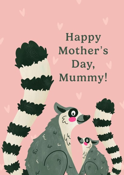 Cute Mother's Day Card - For Mummy - Pretty Lemur Card created by Abbie Imagine
