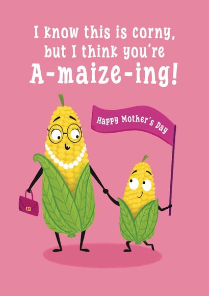 Cute Mother's Day Card - Sweetcorn - A-Maize-Ing created by Hannah Jayne Lewin