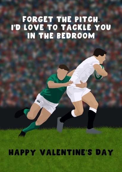 Cheeky Valentine's Day Card - Six Nations - Love To Tackle You In The Bedroom created by Pink Peach Cards