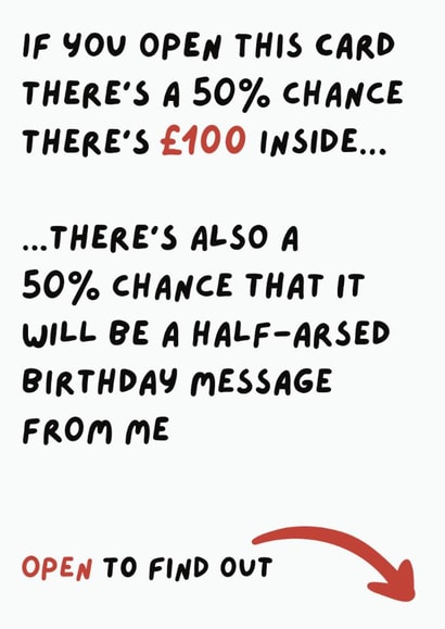 Funny Birthday Card - Open To Find Out created by Made By Char
