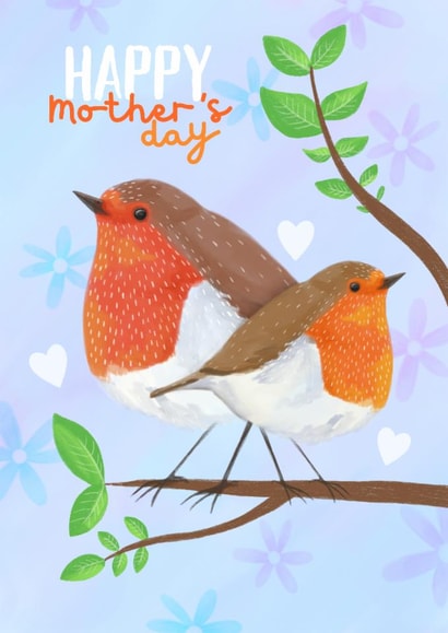 Cute Mother's Day Card - Robins created by Sian Moore Illustration