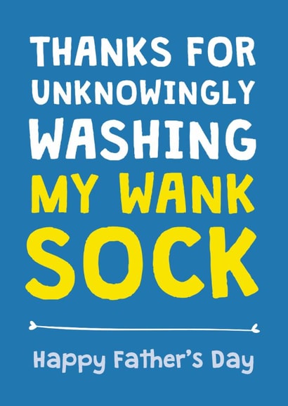 Rude Father's Day Card - From Son - Sock created by Cookie Design