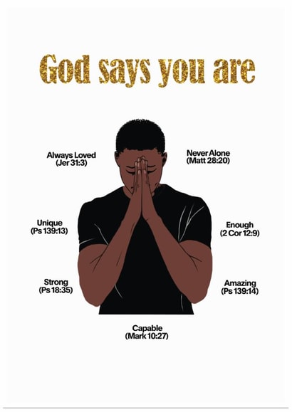 Modern Father's Day/Birthday Card - God Says You Are - For Him created by All Shades