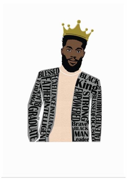 King Card – Afrocentric Birthday & Father’s Day Card for Him created by All Shades