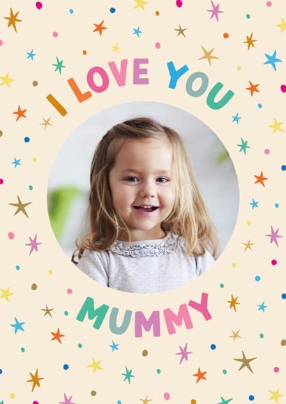 Cute Mother's Day Card - Love You Mummy - Colourful Stars created by The Pattern Press