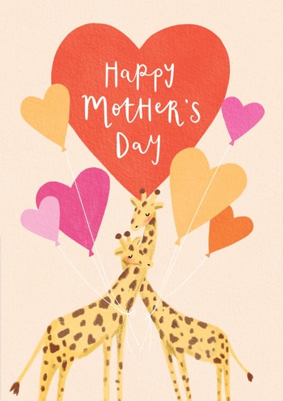 Cute Mother's Day Card - Giraffes Hugging created by Louise Tiler