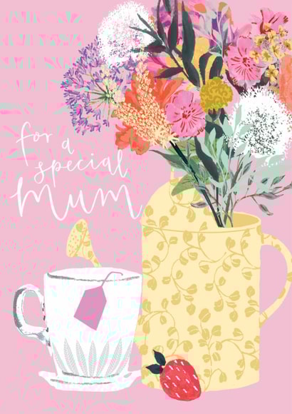 Pretty Mothers Day Card - Floral With Tea - For A Special Mum created by Louise Tiler