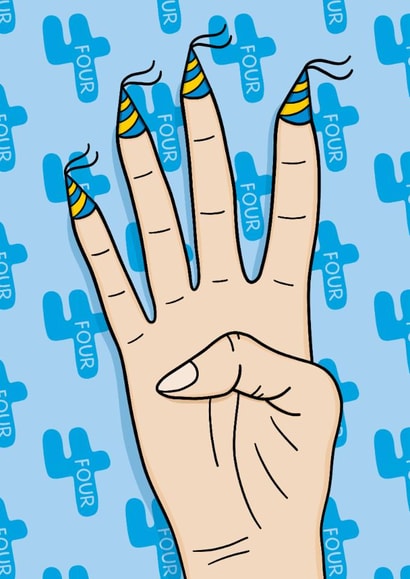 Fun Birthday Card - 4th Birthday - For Him created by TeePee Creations