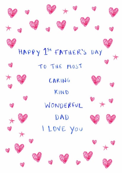 Heartfelt Father's Day Card - First Father's Day - Hearts created by HCD Illustration