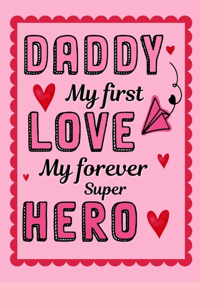 Cute Father's Day Card - To Daddy - Super Hero created by Original Fox Cards