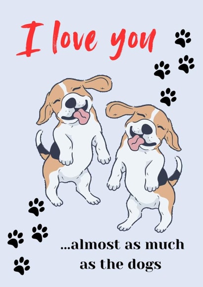Cute Valentine's Card for significant other. created by Pooch and Co. 