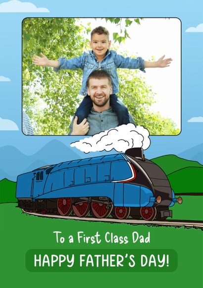 Cute Father's Day Card - To A First Class Dad - Steam Train created by Evie Garnett Designs