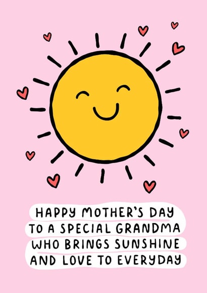 Cute Mother's Day Card - Special Grandma - Sunshine And Love created by Macie Dot Doodles