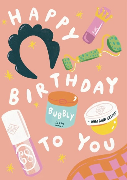 Fun Birthday Card - For Her - Beauty Products created by @AimeeStevens.Design