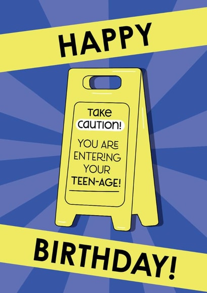 Fun Birthday Card - For Him - Take Caution created by Crystal 
