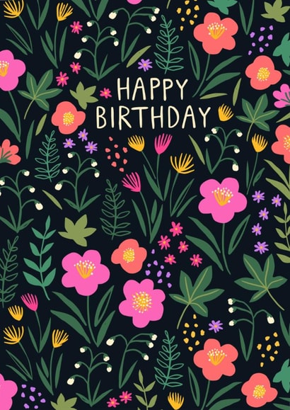 Pretty Birthday Card - Flowers - For Her created by Pablo and Pickle Studio