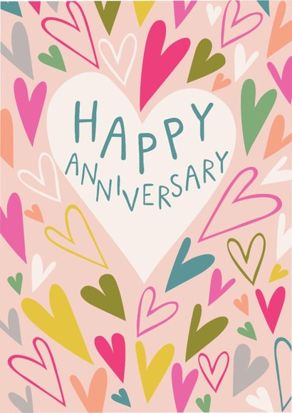 Classic Anniversary Card - Hearts - Colourful created by Pablo and Pickle Studio