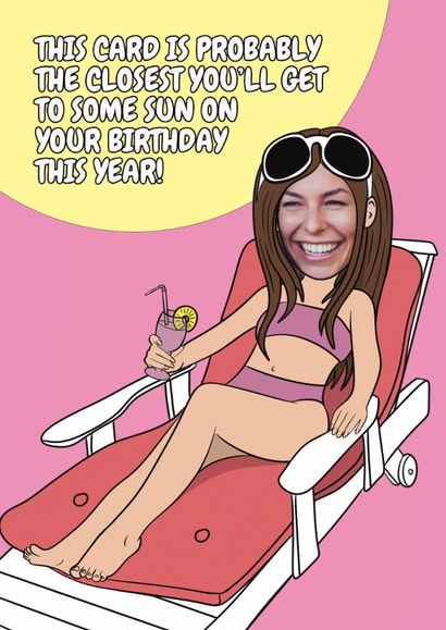 Fun Birthday Card - For Her - No Sun On Your Birthday created by @Cupsie's Creations