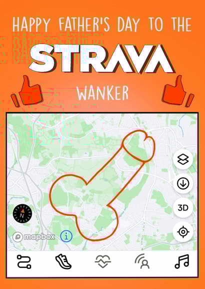 Funny Father's Day Card - Strava Wanker created by Poppy & Mabel
