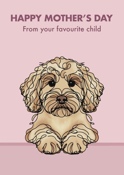 Cute Mother’s Day Card - From The Dog - Blonde Cockapoo created by Choo Choo 
