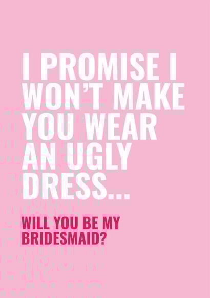 Fun Wedding Card - Will You Be My Bridesmaid? - Ugly Dress created by Blush & Blossom