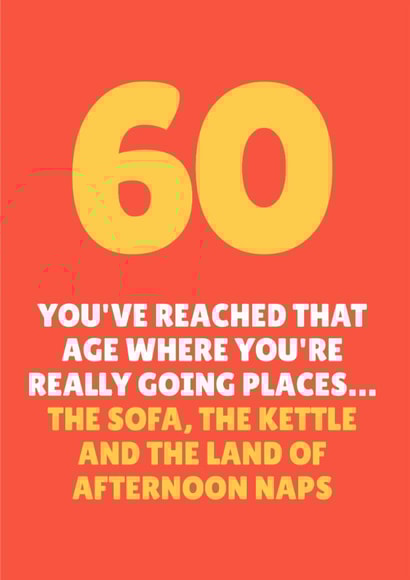 Funny Birthday Card - 60th - Going Places created by Blush & Blossom 
