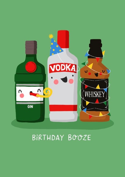 Cute Birthday Card - Birthday Booze created by Nicola Watson