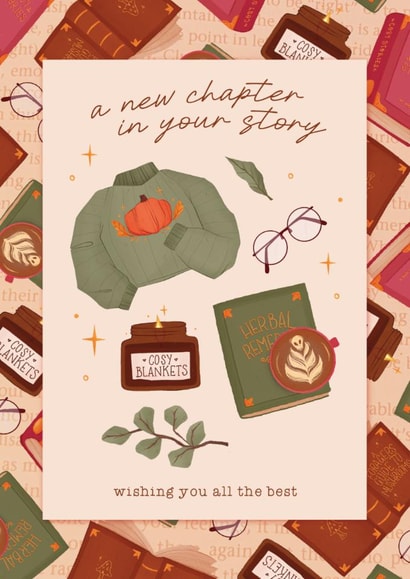 Cute Leaving Card - New Chapter In Your Story created by Rebekah Hollins