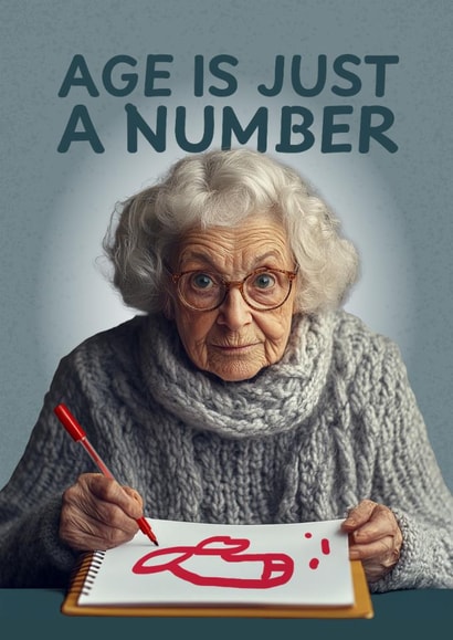 funny face swap card - granny - birthday - willy created by ellavation studio