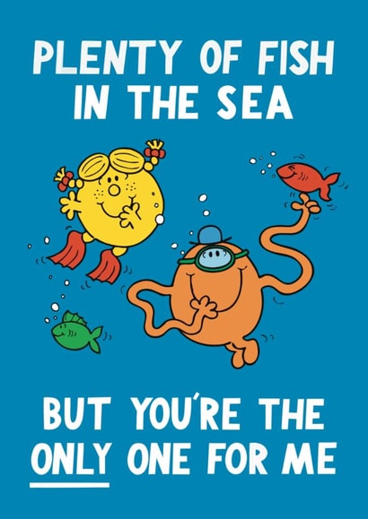 Cute Valentine's Day Card - You're The Only One For Me created by Mr. Men