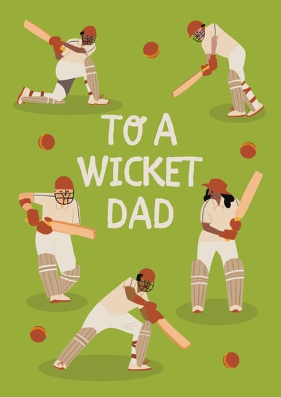 Fun Father's Day Card - Wicket Dad - Cricket Pun created by Vallely Studios