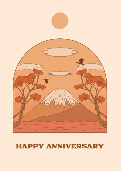 Arty Anniversary Card - Japanese Sunset created by Lately Studio