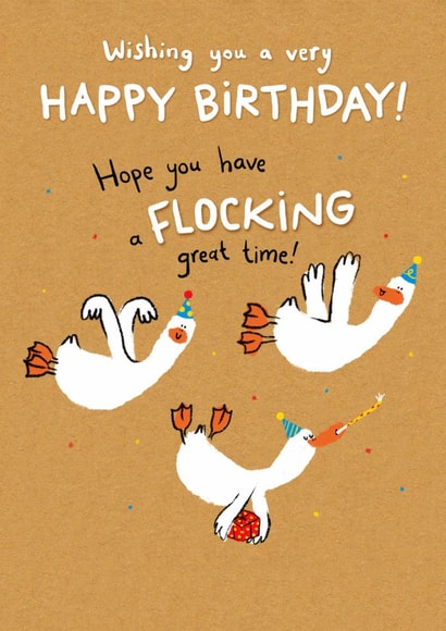 Cute Birthday Card - Ducks - Have A Flocking Great Time! created by Hew Ma