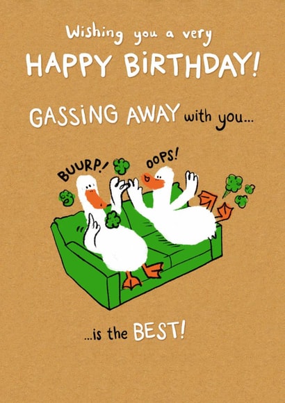 Cute Birthday Card - Ducks - Gassing Away With You... created by Hew Ma