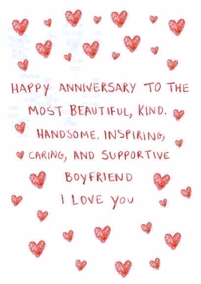Classic Anniversary Card - For Boyfriend - Kind And Supportive created by HCD Illustration