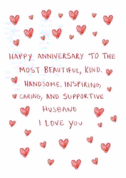 Classic Anniversary Card - For Husband - Supportive And Kind created by HCD Illustration