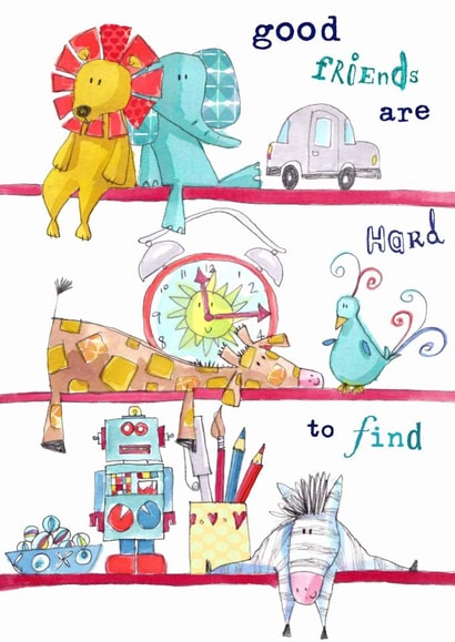 Cute Love & Friendship Card - Teddies & Toys - For A Friend created by Sarah Vonthron-Laver