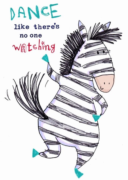 Cute Love & Friendship/Just Because Card - Zebra - Dancing created by Sarah Vonthron-Laver