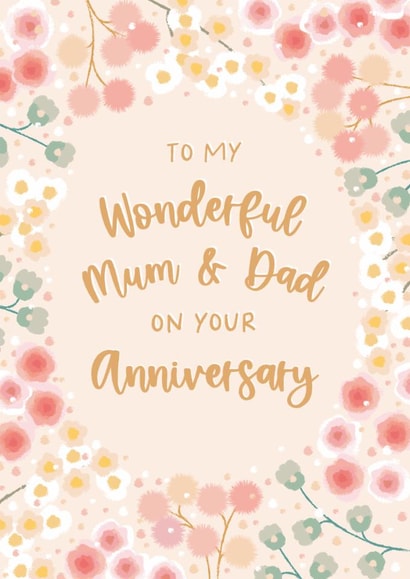 Classic Anniversary Card - For Mum And Dad - Flowers created by The Pattern Press