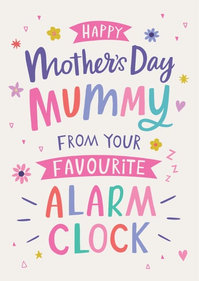 Funny and honest card for Mummy on Mother's Day - Favourite Alarm Clock created by Dotty Black