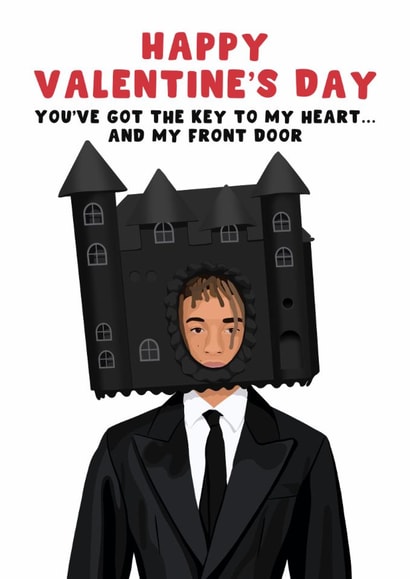 Funny Valentine's Day Card - Jaden Smith - Key To My Front Door created by Pink Peach Cards