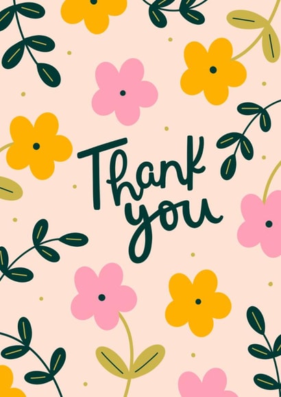 Pretty Thank You Card - Pink Florals created by Abbie Imagine