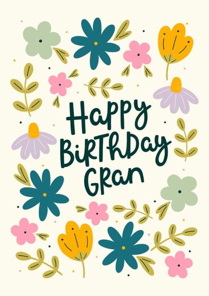 Pretty Birthday Card - For Gran - Flowers created by Abbie Imagine