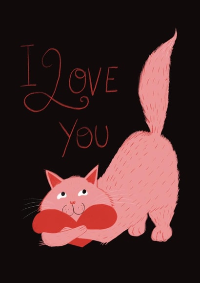 Cute Valentine’s Day or Anniversary card for the cat lover in your life created by Jessica Jumpers
