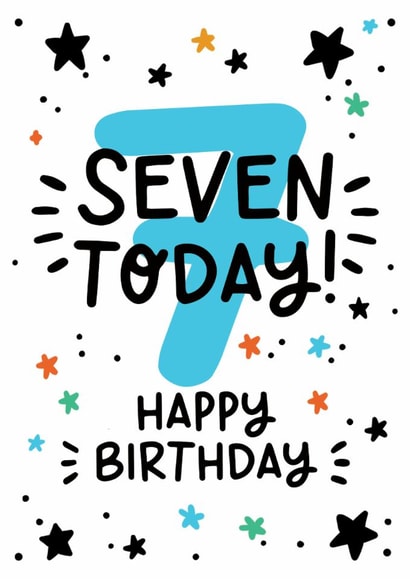 Cute 7th Birthday Card - For Him - Seven Today created by Lyndsay Moon