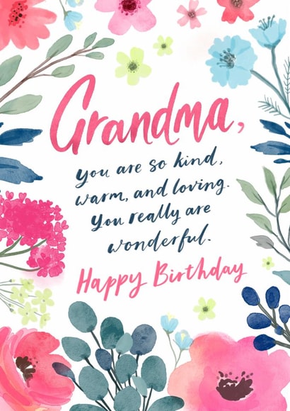 Traditional Birthday Card - Grandma - Kind And Loving created by Dalia Clark Design