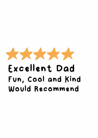 Fun Father's Day/Birthday Card - Excellent Dad - Star Rating created by tea please
