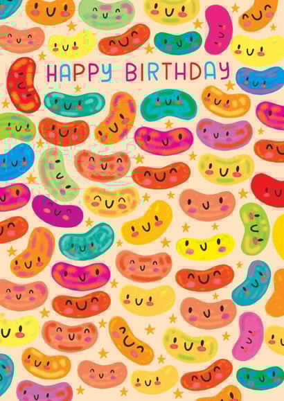 Cute Birthday Card - Jelly Beans - Colourful created by Nicholas Saunders