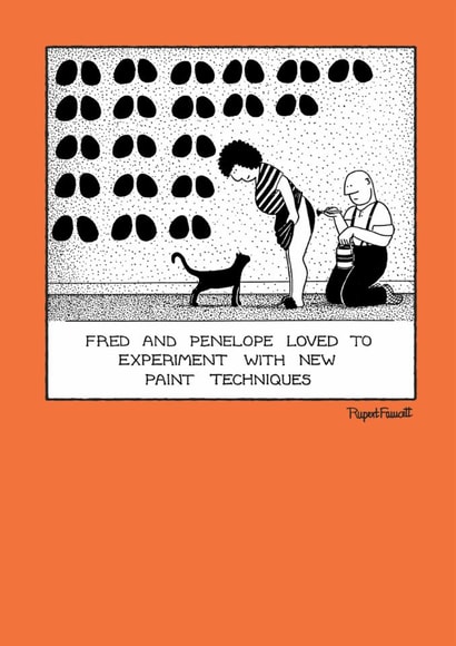 Funny New Home Card - Fred & Penelope - Paint Techniques created by Rupert Fawcett